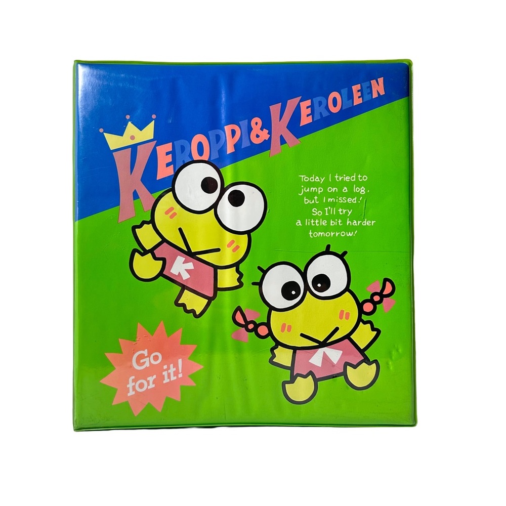 Vintage Sanrio Keroppi Keroleen Notebook Binder 1993 Green Frog Hello Kitty 90s